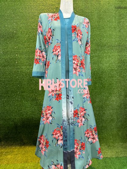 Blue Printed Kimono Summers