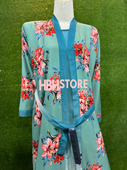 Blue Printed Kimono Summers