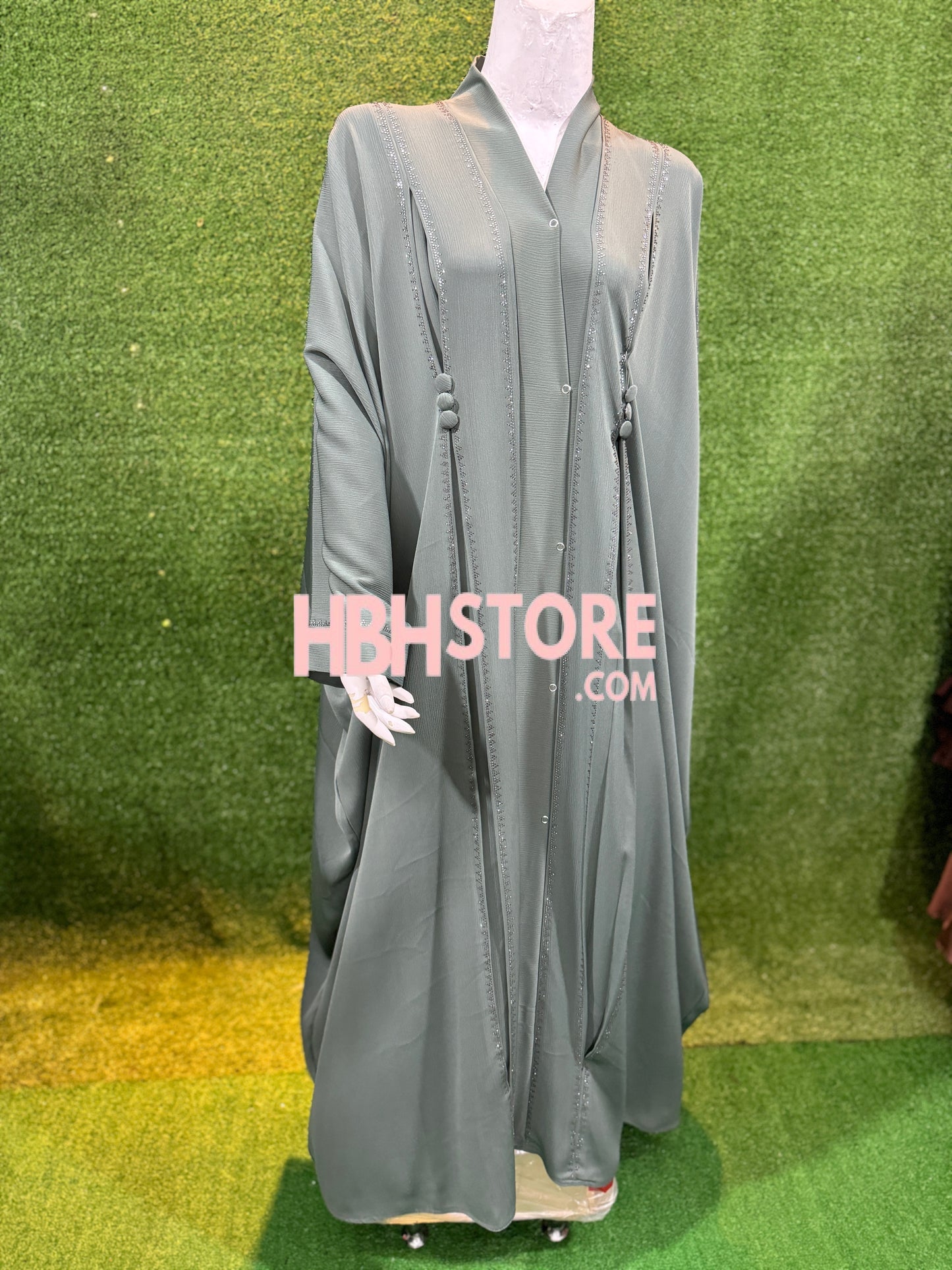 Dubai Kaftan With Button Pleats