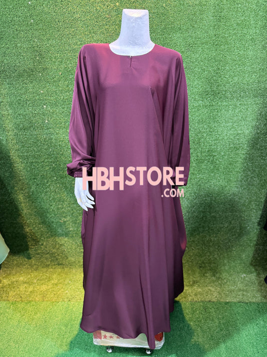 Plain Kaftan with Elastic Slevees