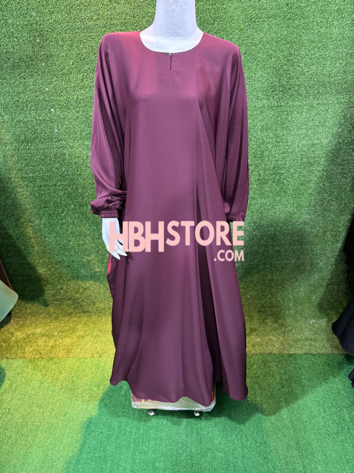 Plain Kaftan with Elastic Slevees