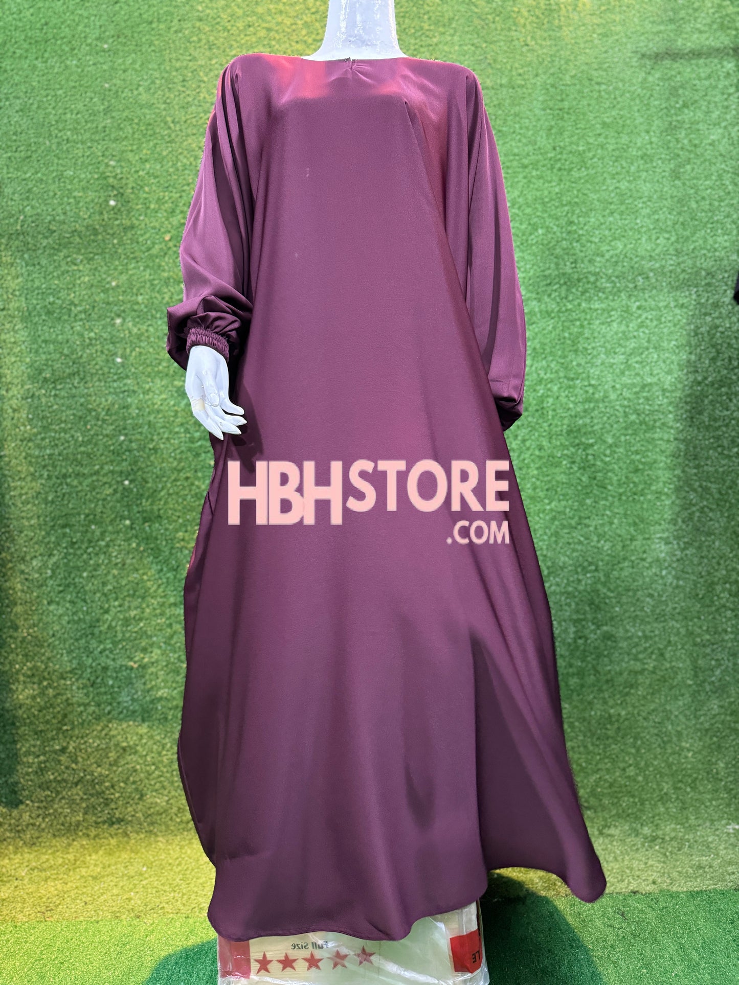 Plain Kaftan with Elastic Slevees