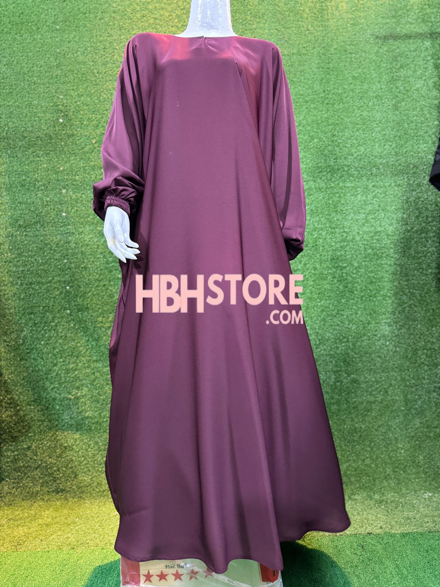 Plain Kaftan with Elastic Slevees