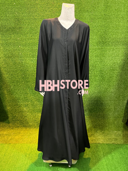 Rhinestone Front open Abaya