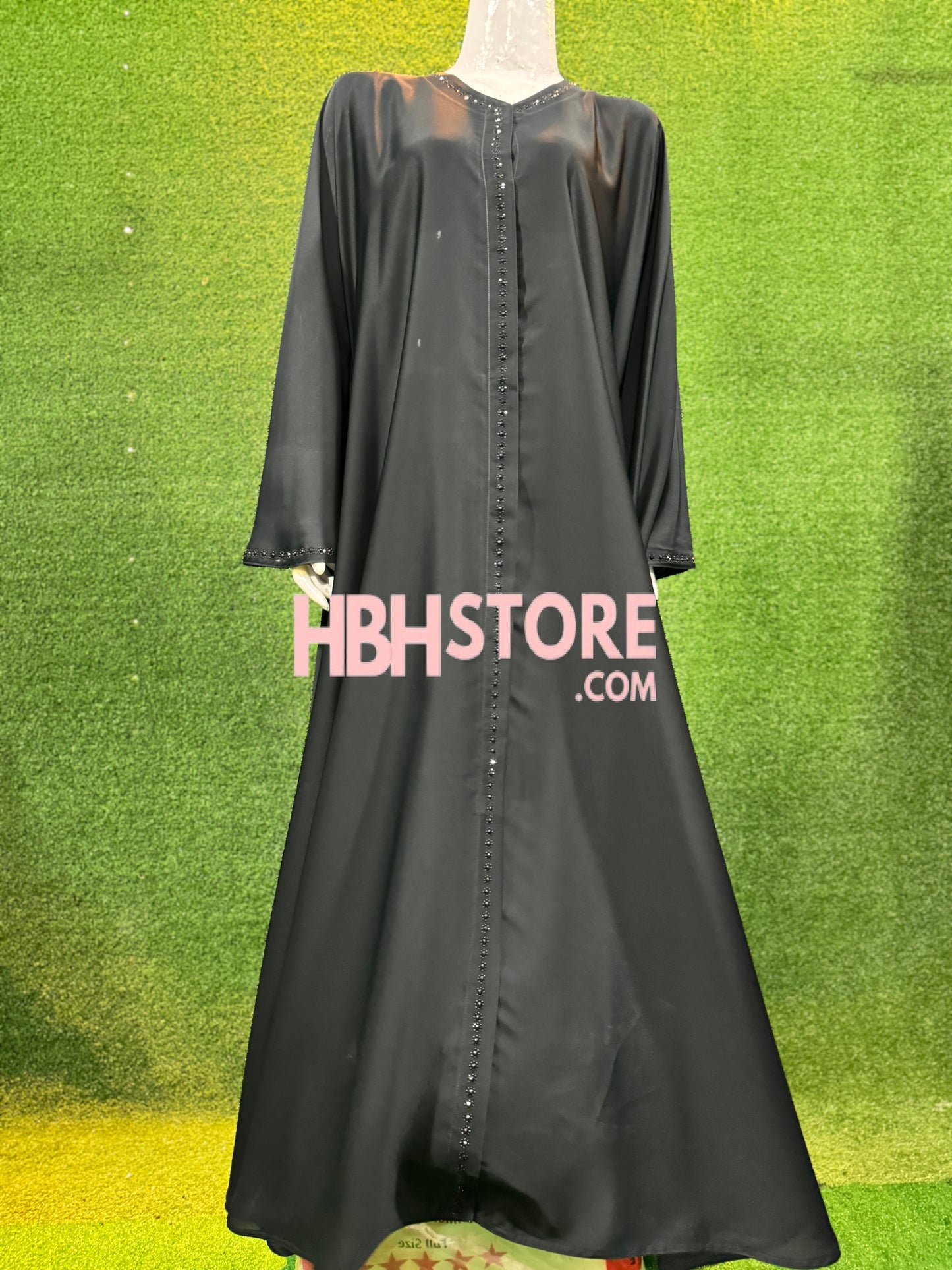 Rhinestone Front open Abaya