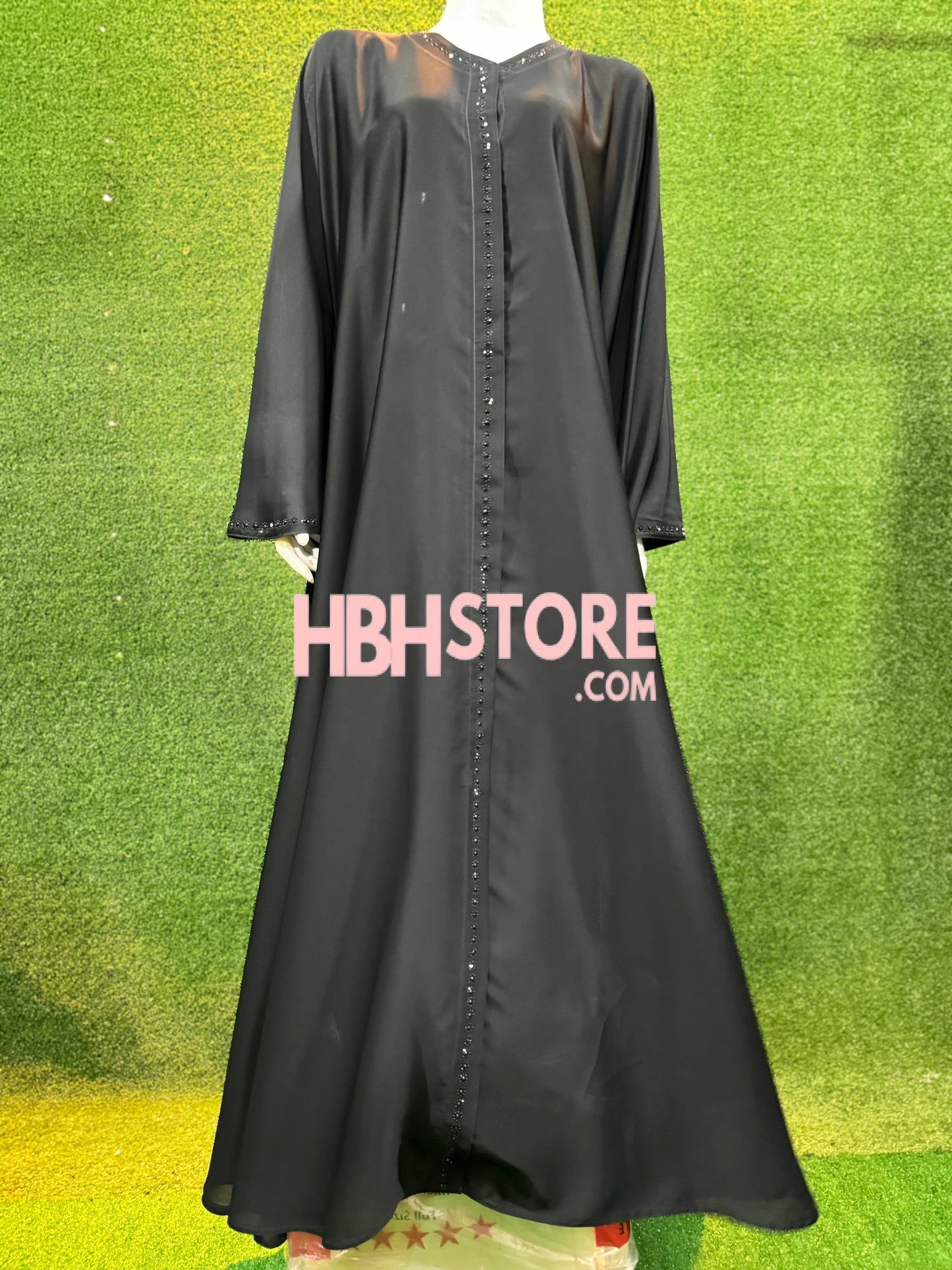 Rhinestone Front open Abaya