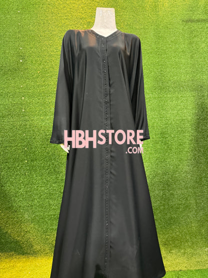 Rhinestone Front open Abaya