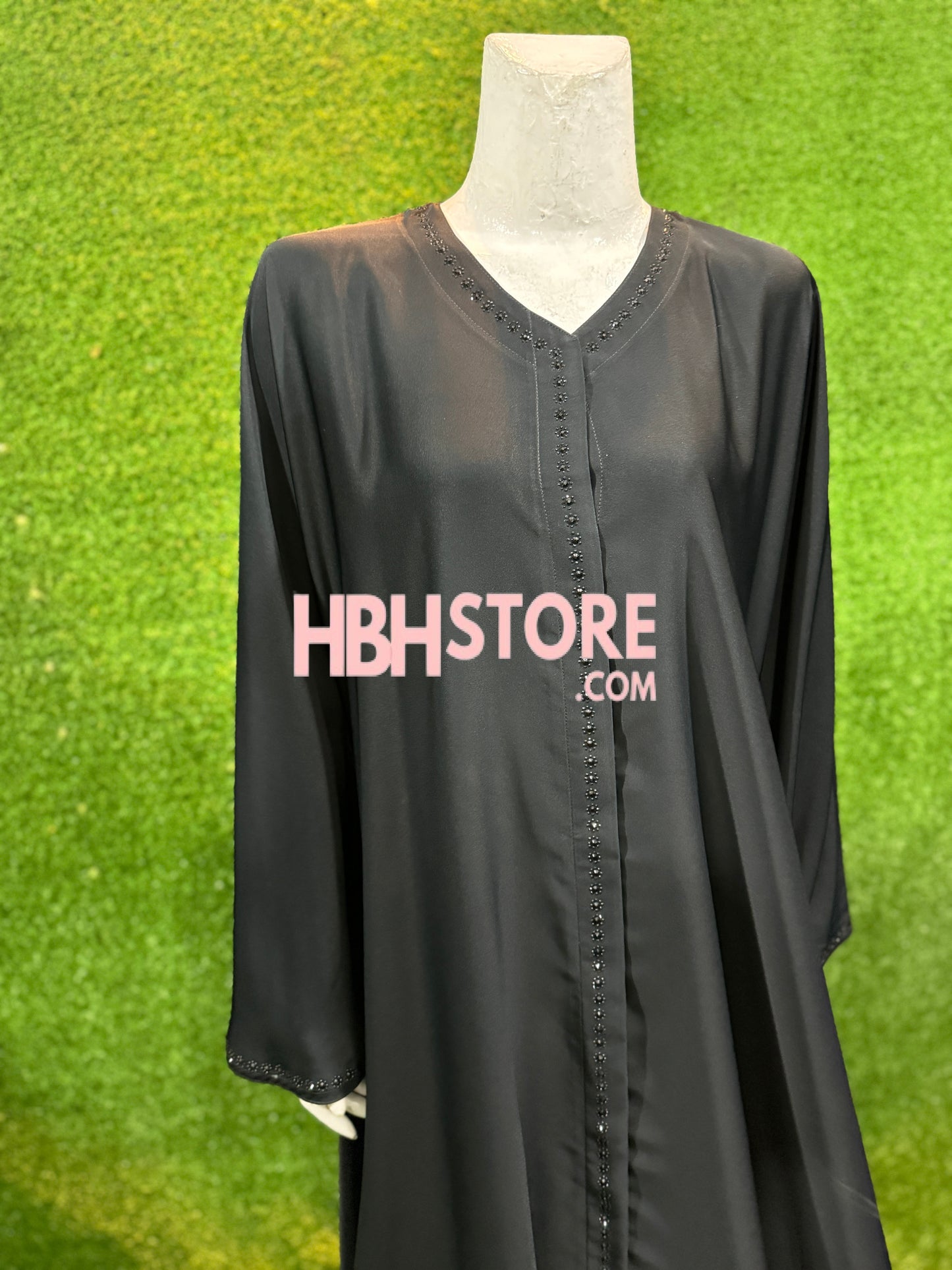 Rhinestone Front open Abaya