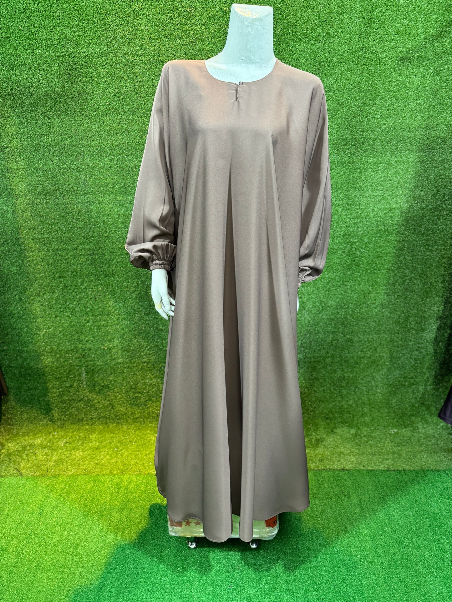 Plain Kaftan with Elastic Slevees