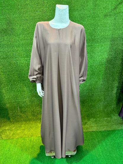 Plain Kaftan with Elastic Slevees