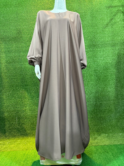 Plain Kaftan with Elastic Slevees