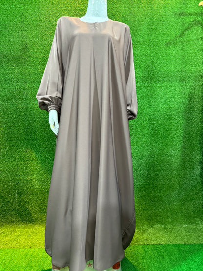 Plain Kaftan with Elastic Slevees