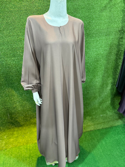 Plain Kaftan with Elastic Slevees