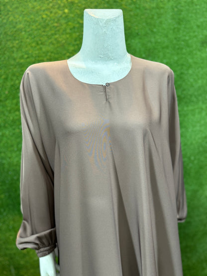 Plain Kaftan with Elastic Slevees