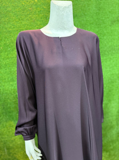 Plain Kaftan with Elastic Slevees