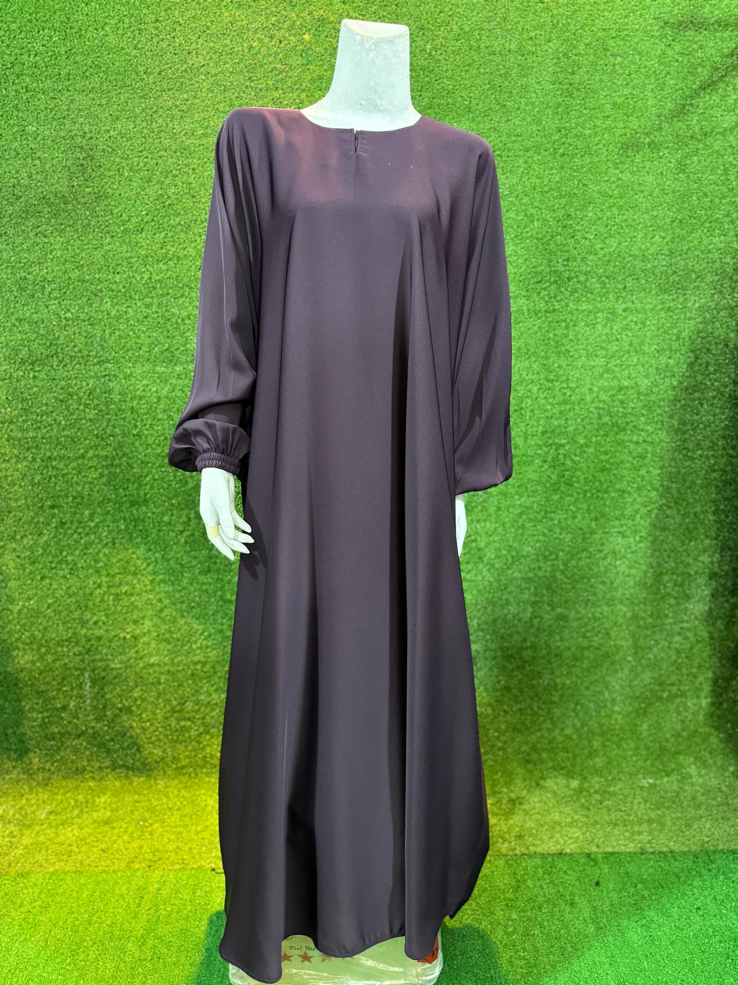 Plain Kaftan with Elastic Slevees