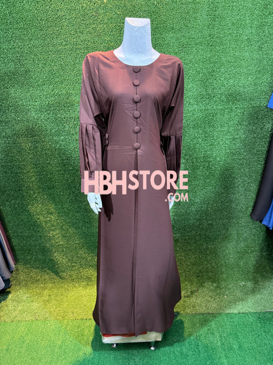 Button Pleats Abaya