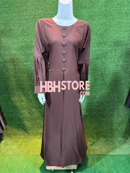 Button Pleats Abaya