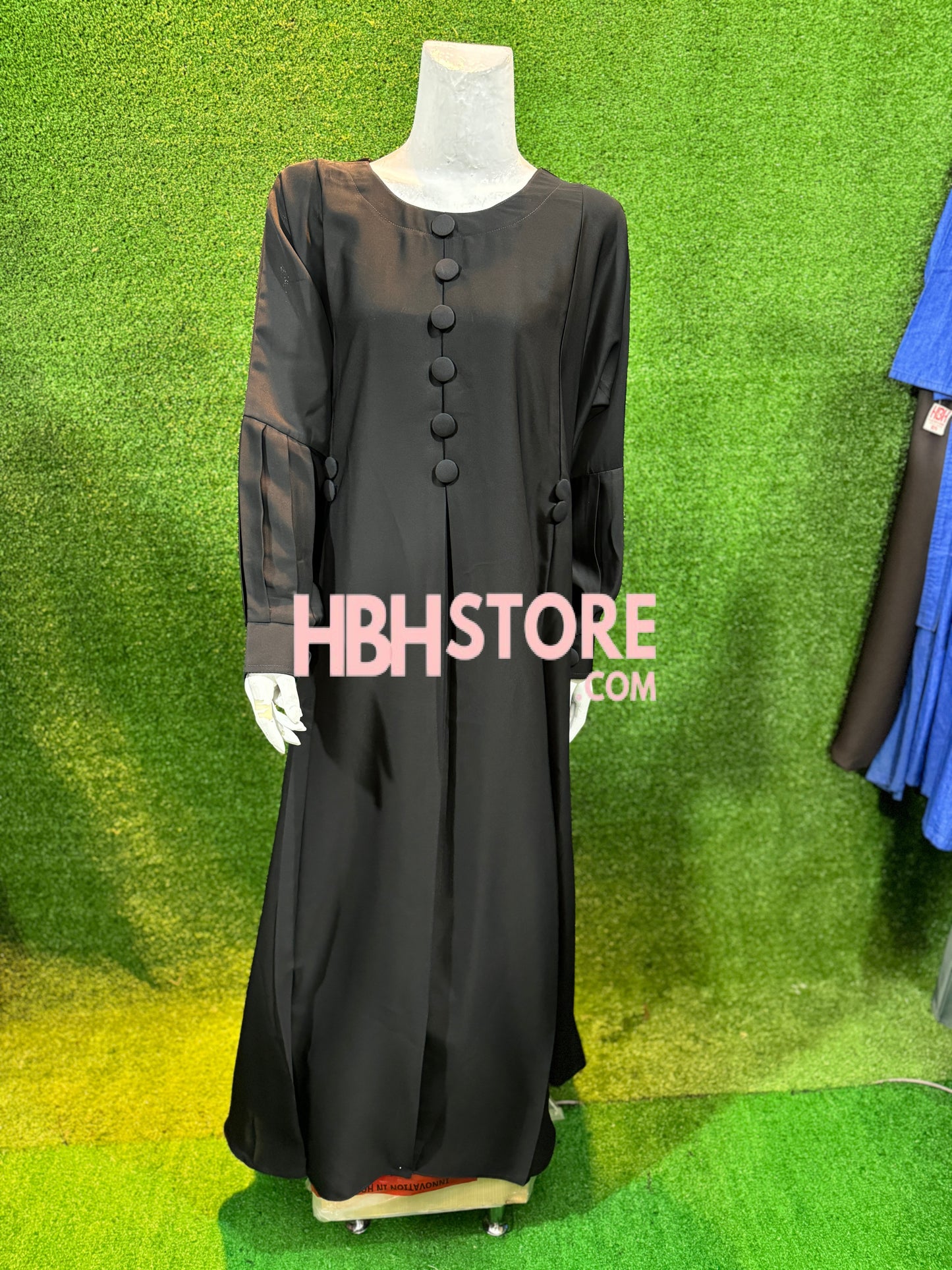 Button Pleats Abaya