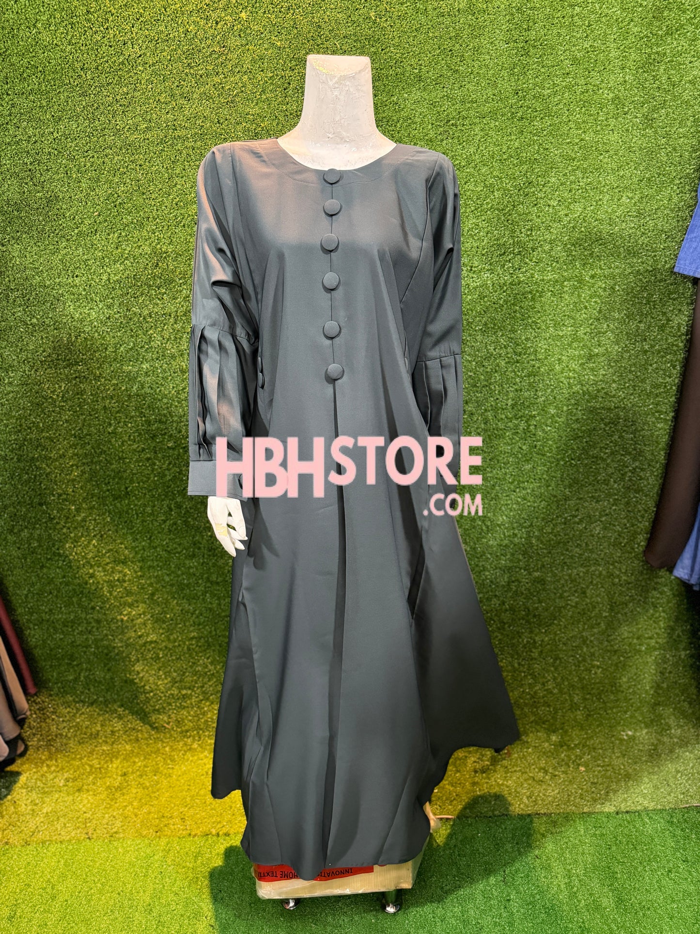 Button Pleats Abaya