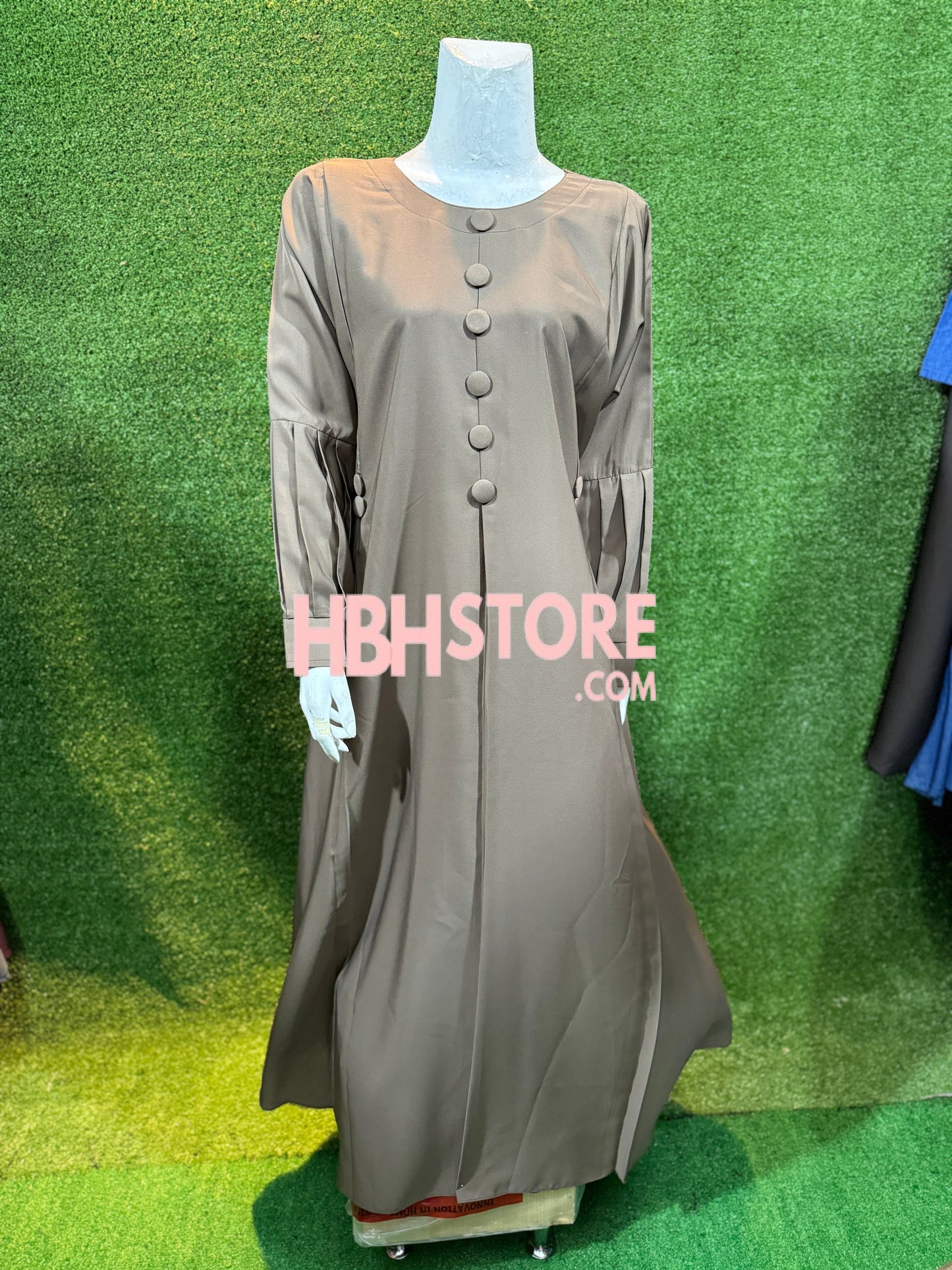 Button Pleats Abaya