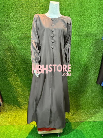 Button Pleats Abaya