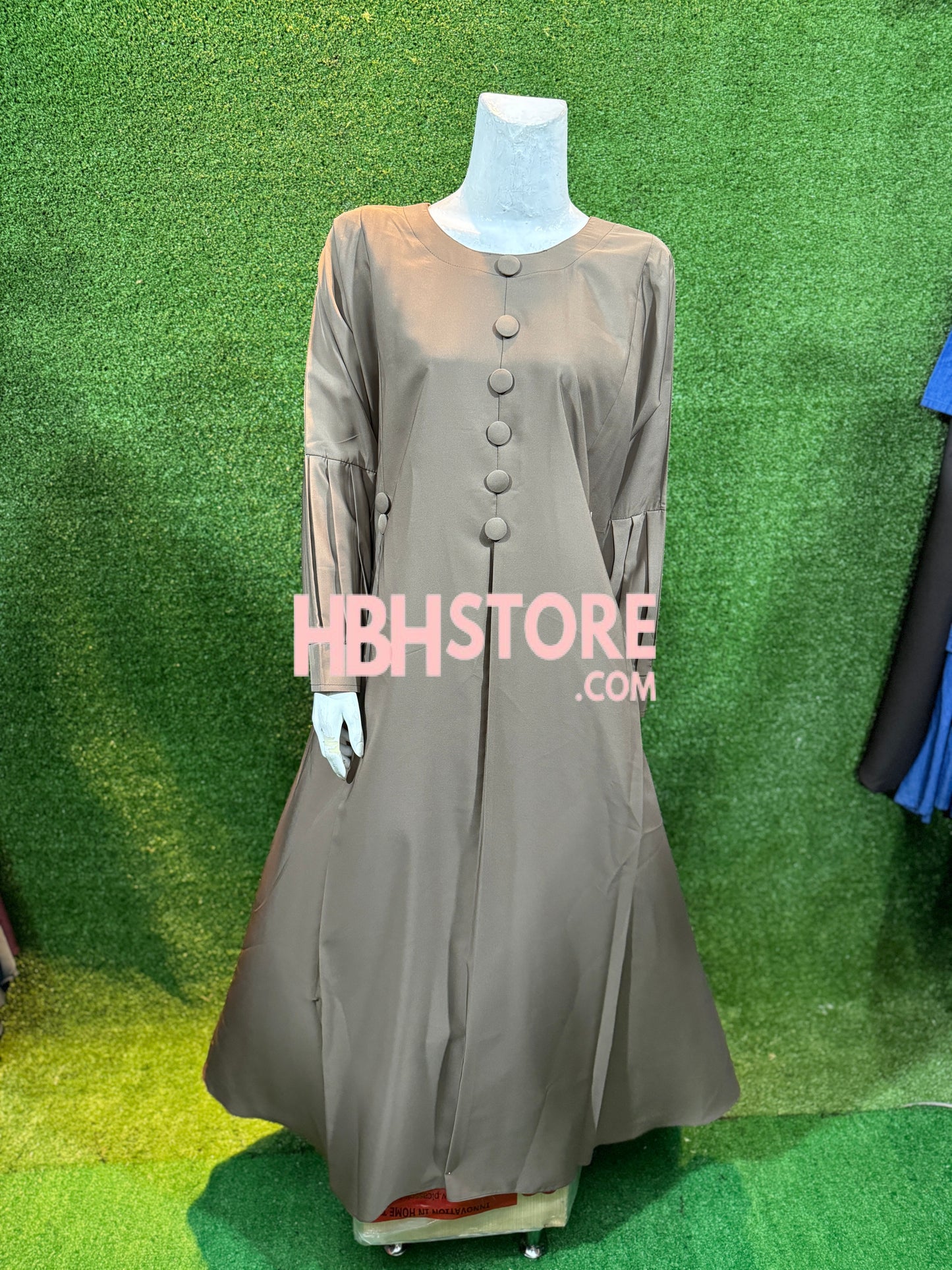 Button Pleats Abaya