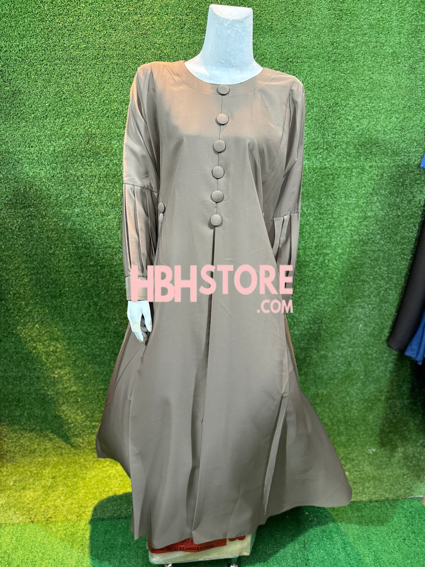 Button Pleats Abaya