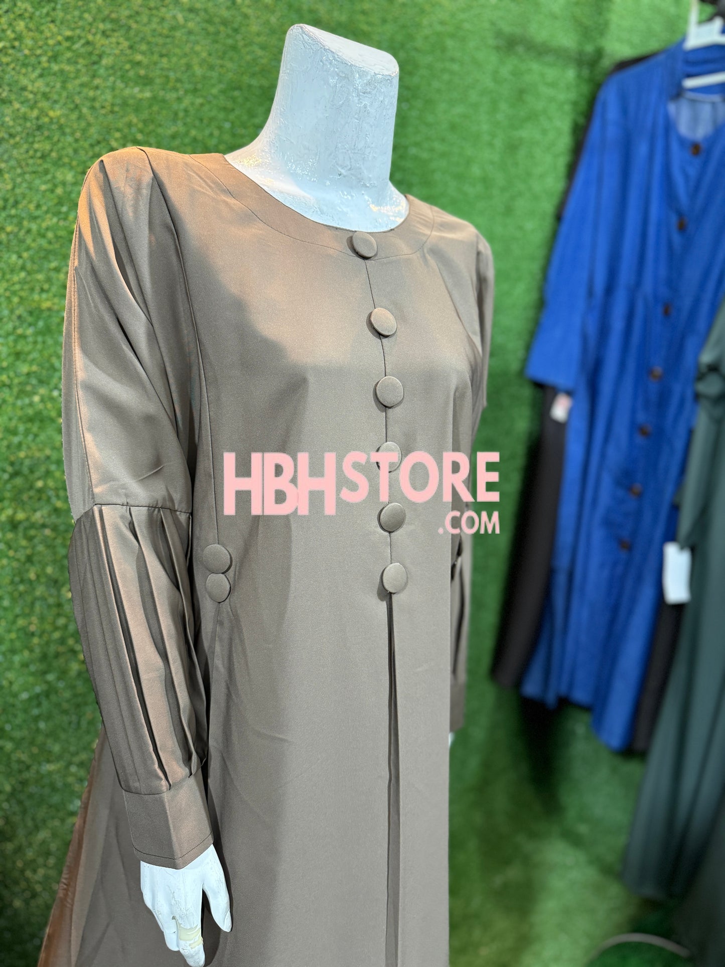 Button Pleats Abaya