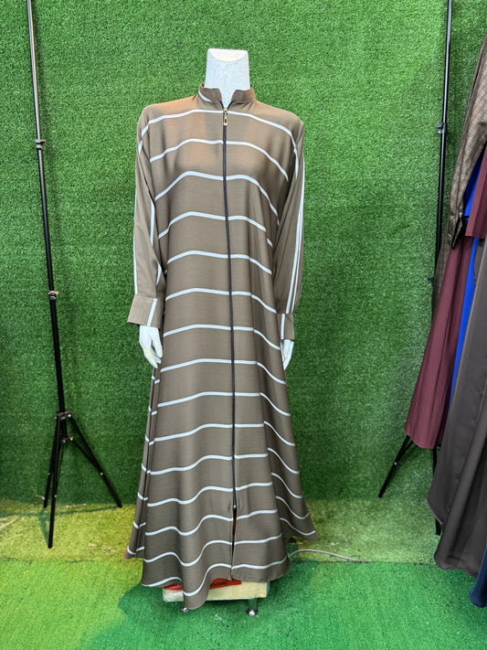 SELF PRINT ZOOM ZIPPER ABAYA