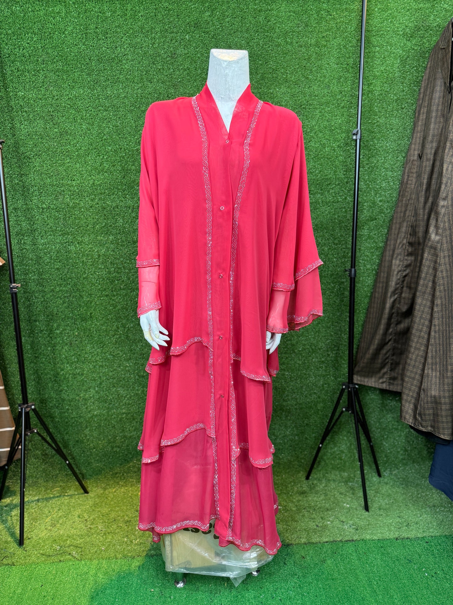 THREE LAYERS ABAYA WITH STOLER