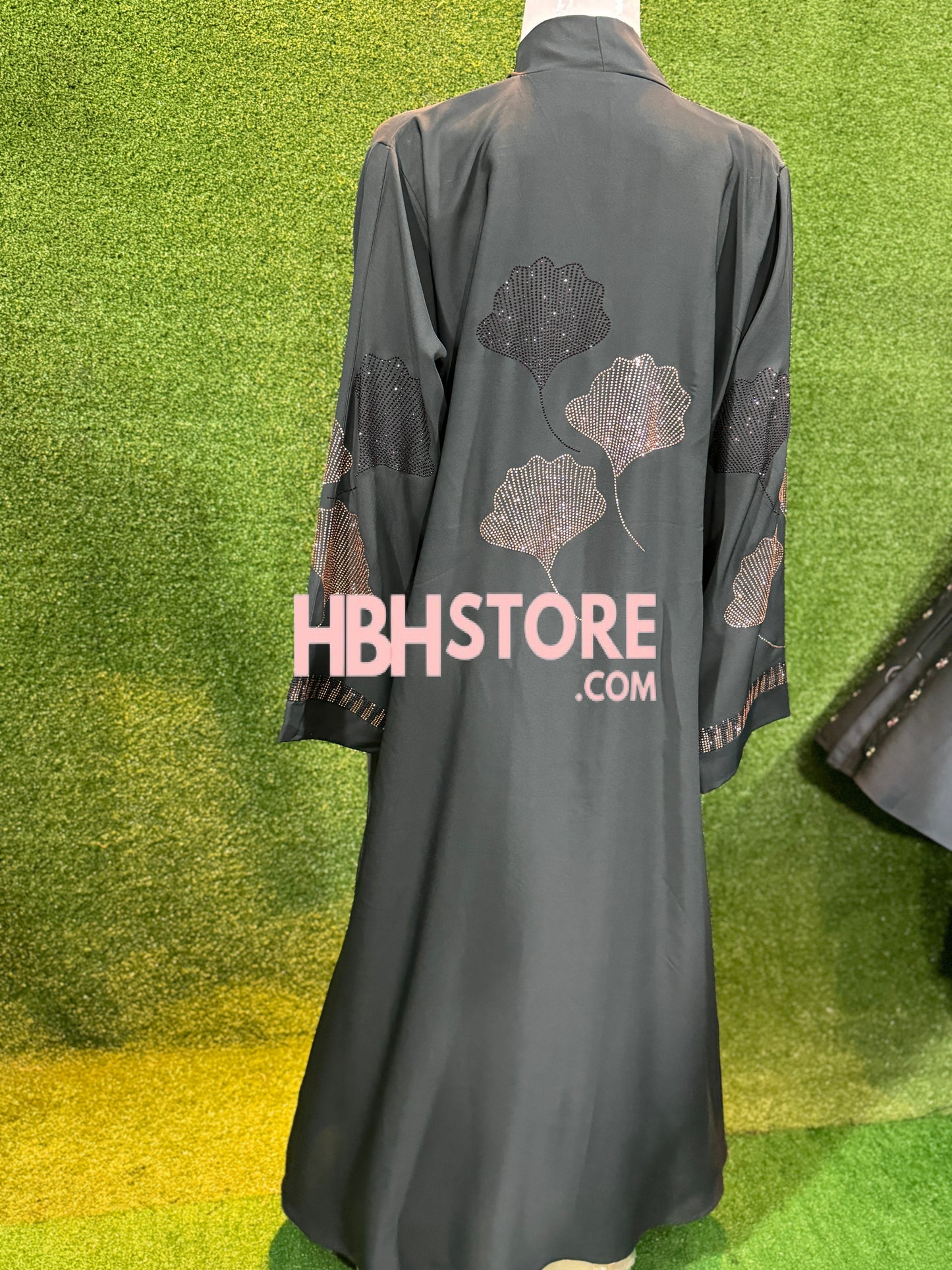 Iskandar Front Open Embellished Abaya - Muave