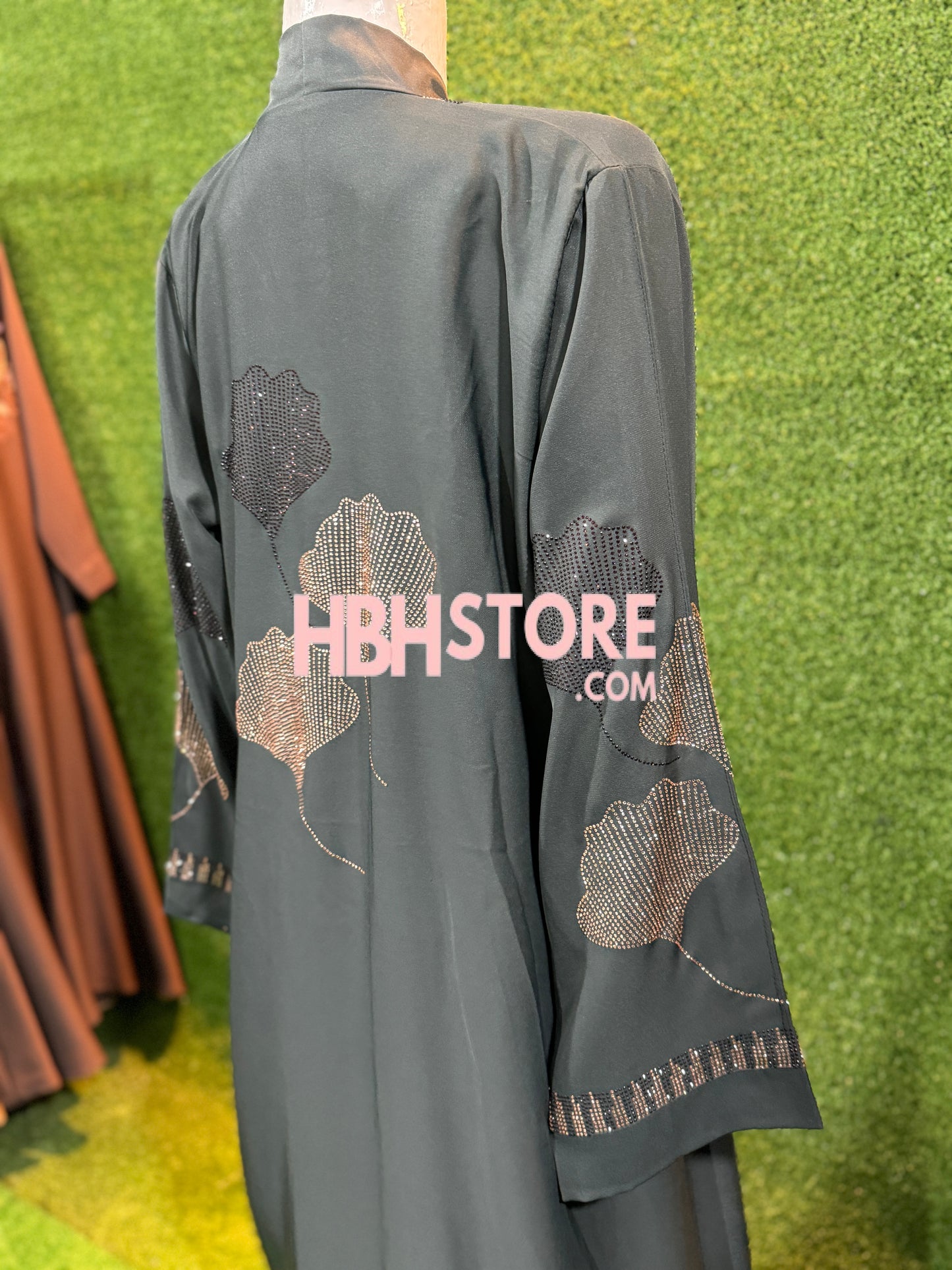 Iskandar Front Open Embellished Abaya - Muave